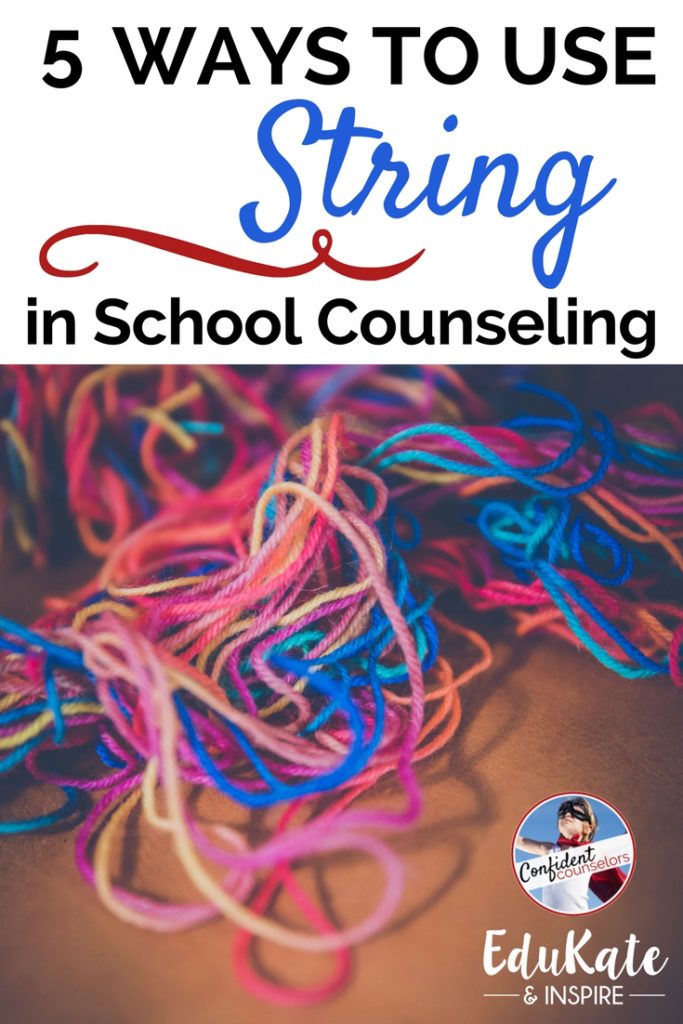 School Counseling Activities using string to target growth mindset, anxiety, fidgeting, trauma, and coping skills