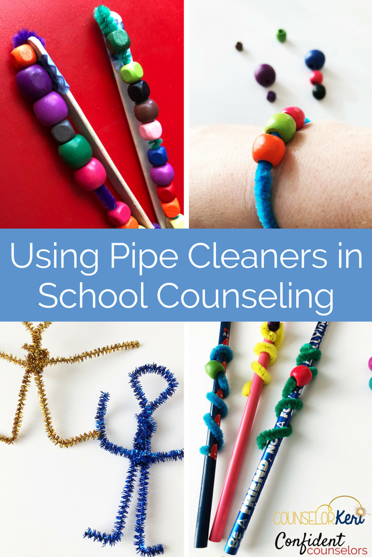 Help your students self monitor their progress towards goals, track feelings, manage worries and more with these pipe cleaner crafts that are perfect for school counseling!