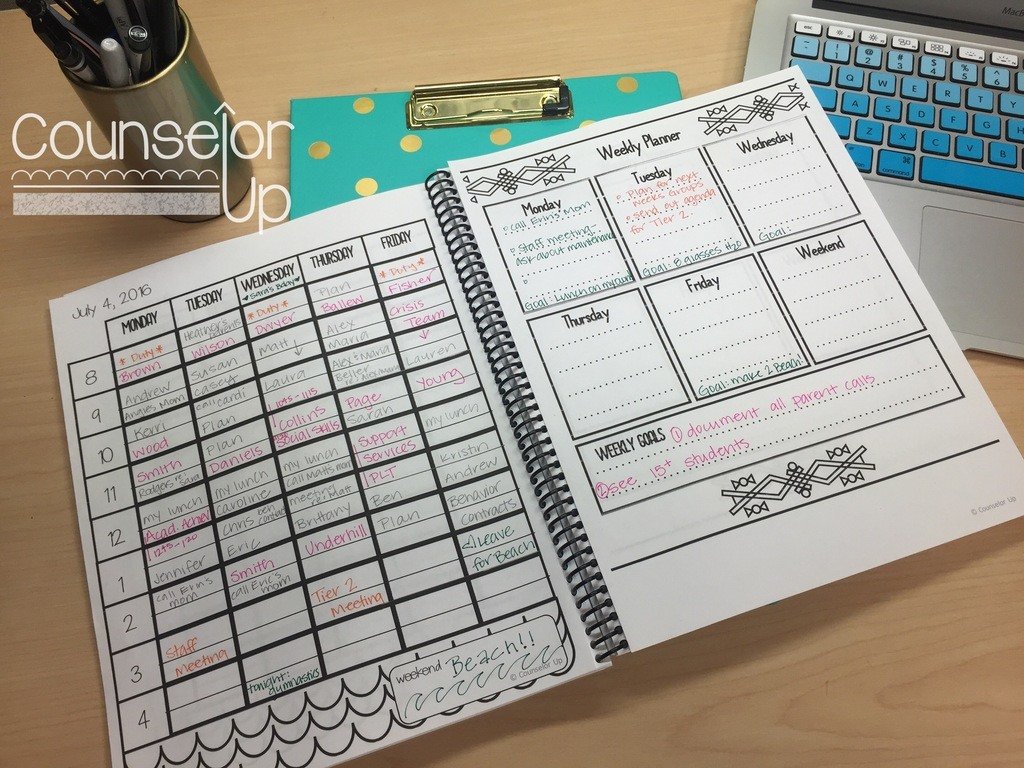 School Counselor Planners for Staying Organized Confident Counselors