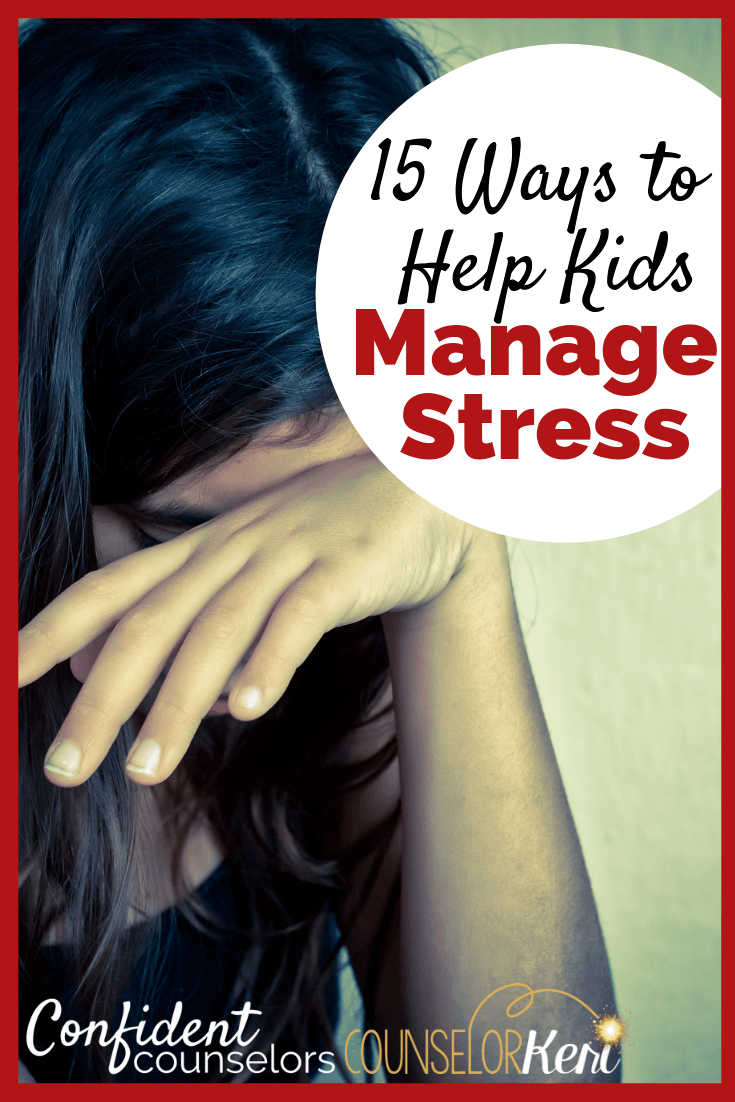 Are you working with totally stressed out students in school counseling? Check out these 15 strategies to help kids deal with stress! Stress management for kids is important in elementary school, middle school, and high school. Help kids cope with stress with these 15 stress busting coping skills.