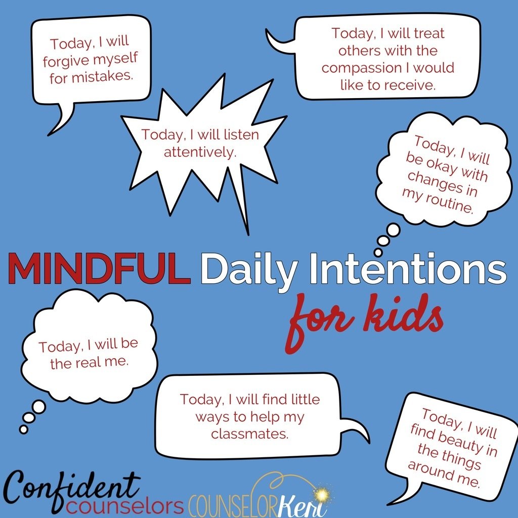 mindful daily intentions for kids.